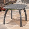 Wicker Outdoor End Table, 17.7" Square Patio Accent Table with Iron Frame, Rattan Patio End Table, Outdoor Side Table -Christopher Knight Home - 2 of 4
