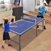 Sevobal Game Tables 5FT Foldable Ping Pong Table with 2 Paddles and 3 Balls for Indoor Outdoor Use, Blue, 33.66"*29.53"*3.94" - 2 of 4