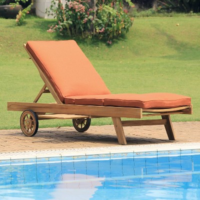 Sherwood Outdoor Teak Chaise Lounge with Cushion - Cambridge Casual