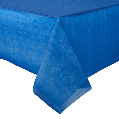 Royal Blue Plastic Tablecloth - 3-Pack 54 x 108-Inch Rectangle Disposable Graduation Table Cover, Fits up to 8-Foot Tables, 4.5 x 9 Feet