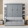 Queen Size Murphy Bed with Sofa and Shelves - 2 of 4
