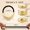 3PCS Gold Hair Ties, Metal Hair Ties for Thick Hair, Ponytail Cuffs - 3 of 4