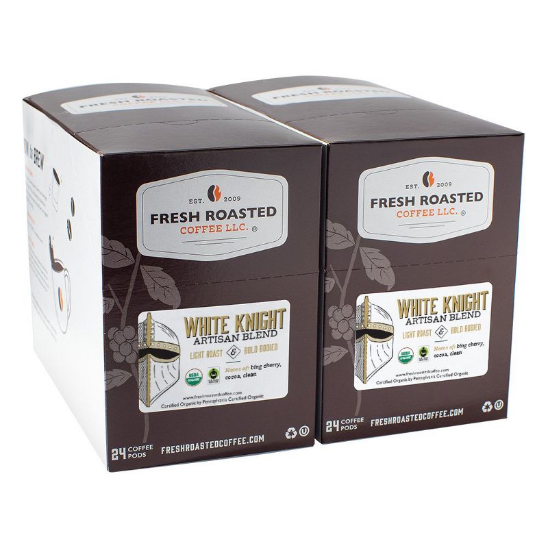 Fresh Roasted Coffee - Organic White Knight Light Roast Single Serve Pods - 48CT, 3 of 5