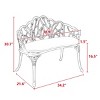 Cast Aluminum Garden Bench with Butterfly Design, Outdoor Patio Bench for Porch, Deck or Lawn Seating, Weather-Resistant and Stylish-The Pop Home - 4 of 4