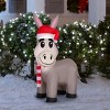 Holiday Living 4-ft Lighted Donkey in Santa Hat Christmas Inflatable - 2 of 4