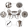 Outdoor 3-Piece Cast Aluminum Tulip Bistro Set - 2 of 4