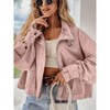Imily Bela Womens Loose Fit Cropped Bomber Jacket Zip Up Long Sleeve Casual Outerwear with Pockets - 2 of 4