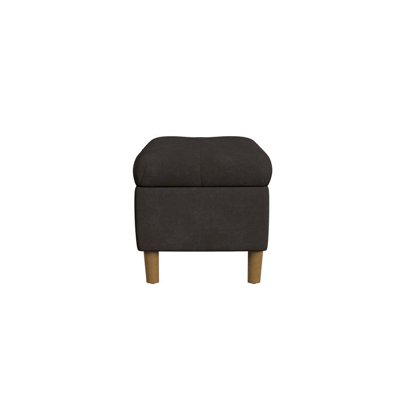 Button Tufted Storage Bench with Cone Wood Legs - HomePop, 5 of 10
