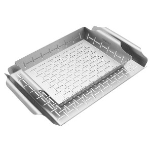 Henckels BBQ 2-pc Stainless Steel Grill Topper And Basket Set - 1 of 4