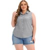 Agnes Orinda Women's Plus Size Sleeveless Office Work Button-Down Tank Top - 3 of 4