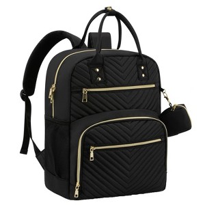 Itopfox Multipurpose Diaper Backpack for Baby Essentials with Pacifier Case, Large Capacity Travel Backpack for Baby Girl/Boy (Black) - 1 of 4