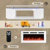 EROMMY 36'' Electric Fireplace TV Stand, Entertainment Center & TV Console for TVs up to 80'', Modern Fireplace Heater for Living Room - White - 3 of 4
