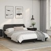 vidaXL Elegant Double Bed Frame with Headboard - Black Faux Leather/Metal/Pine Wood Bedroom Furniture - 2 of 4