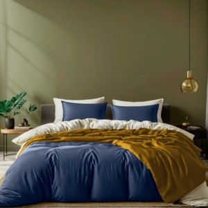 White Classic Luxury Soft Comforter Cover Set - Microfiber Duvet Cover with Zipper, 2 Pillow Shams - Comforter Not Included - 1 of 4