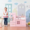 Teamson Kids Little Chef Charlotte All-in-One Modern Modular Pretend Play Kitchen with Accessories, Ice Dispenser, Oven, Microwave, Pink/Gold - 3 of 4