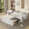 KWPZQEB Daybed with Trundle, Solid Wood Bed Frame with Removable Desk and Drawers, Sofa Day Bed with Side Table for Living Room, Bedroom - 3 of 4