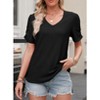 Women’s V-Neck Waisted Dress with Lotus Sleeves and Irregular Hem Dress - 3 of 4