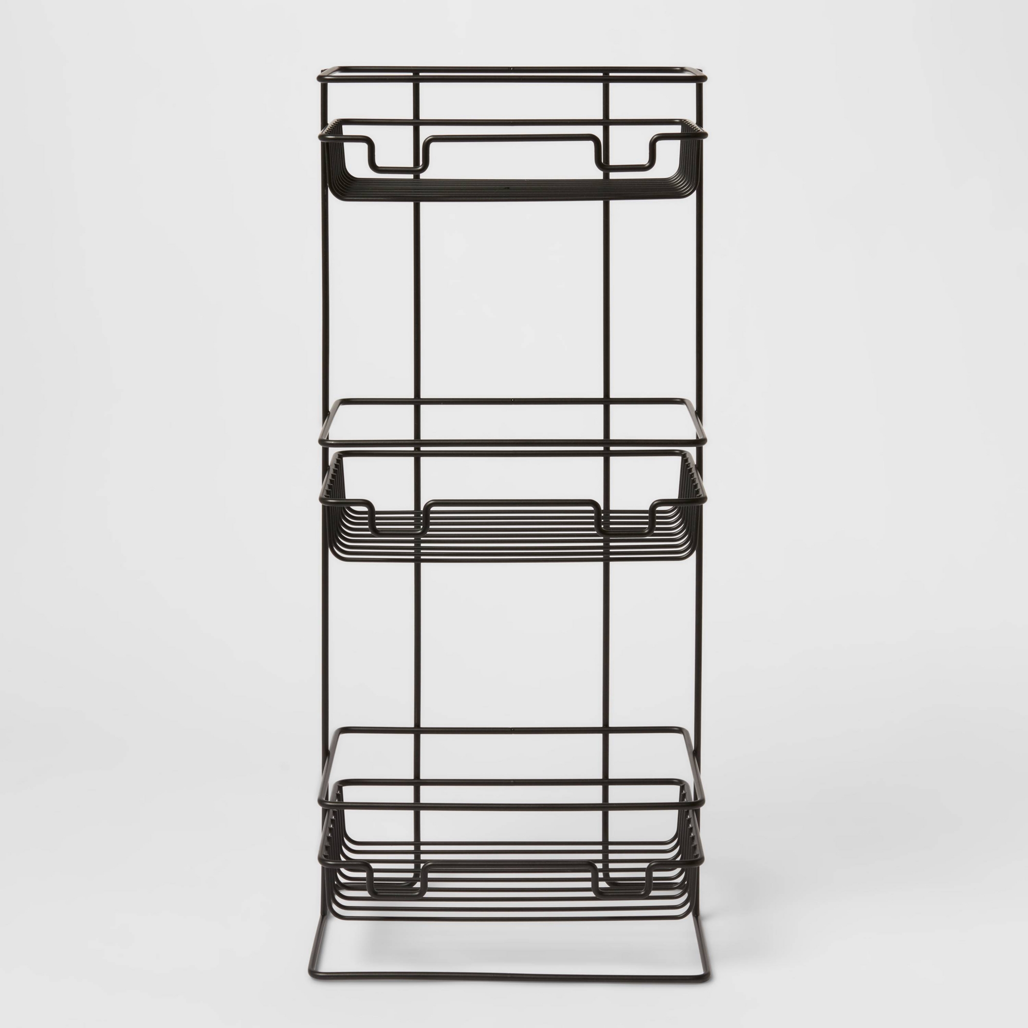 3 Tier Round Wire Shower Storage Tower Black - Threshold™
