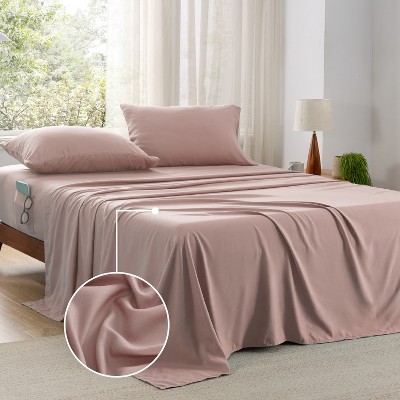 Cozy Comfort by Bedsure | 4 Pcs Sheet Sets Solid 75GSM Queen Size Beige