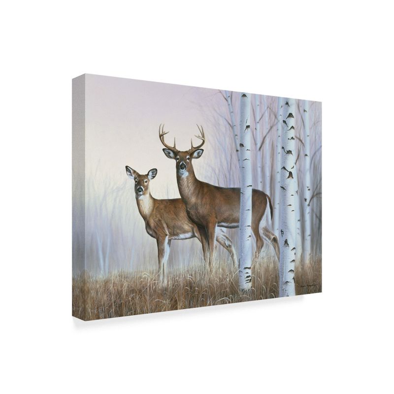 Trademark Fine Art -Rusty Frentner 'Deer In Birch Woods' Canvas Art, 1 of 4