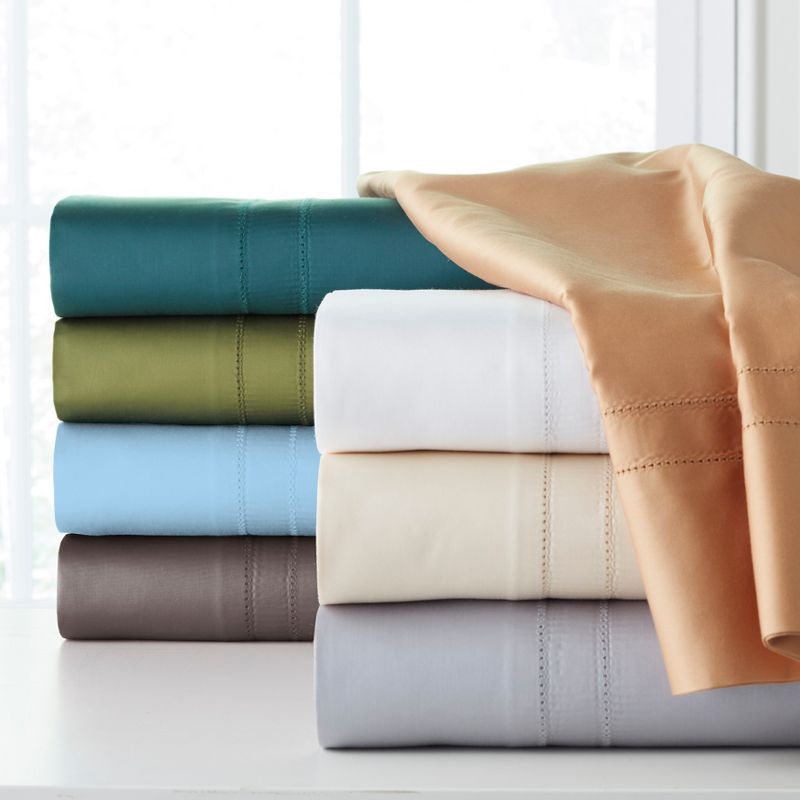 Pointehaven 620 Thread Count 100% Long Staple Cotton Sateen 2 pc Pillow Cases, 2 of 4