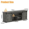 70" TV Stand with Power Outlet, Farmhouse Entertainment Center for 75 Inch TVs, Mid Century Modern TV Console Table - 3 of 4