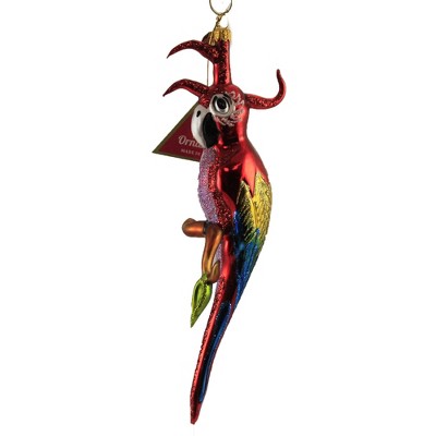 Morawski 8.25" Scarlet Macaw Ornament Tropical Bird  -  Tree Ornaments