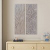 Royal Hampton 2pc Wood Wall Art Panels | 16x48 Inch Abstract Geometric and Wave Pattern Decor| Distressed Gray - 3 of 4