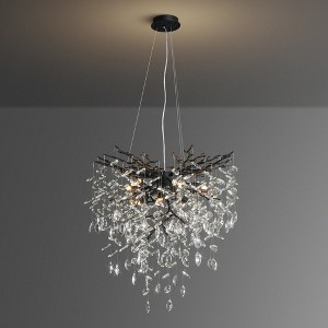 23"Modern Crystal Branch Chandelier - 1 of 4