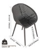 Set of 2 All-Weather Armchairs with Comfortable Backrest, Indoor Outdoor Armchairs, PP Patio Accent Chairs for Living Room or Beach–The Pop Home - 3 of 4