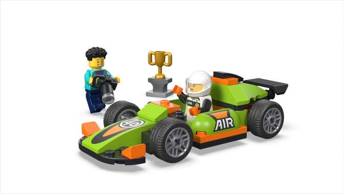 LEGO City Green Race Car Set, Racing Vehicle Toy 60399, 2 of 8, play video