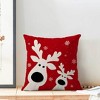 Merry Christmas Pillow Covers 18 x 18 Inch Set of 2, Winter Red Snowflake Deer Decorative Throw Pillow Covers - 4 of 4