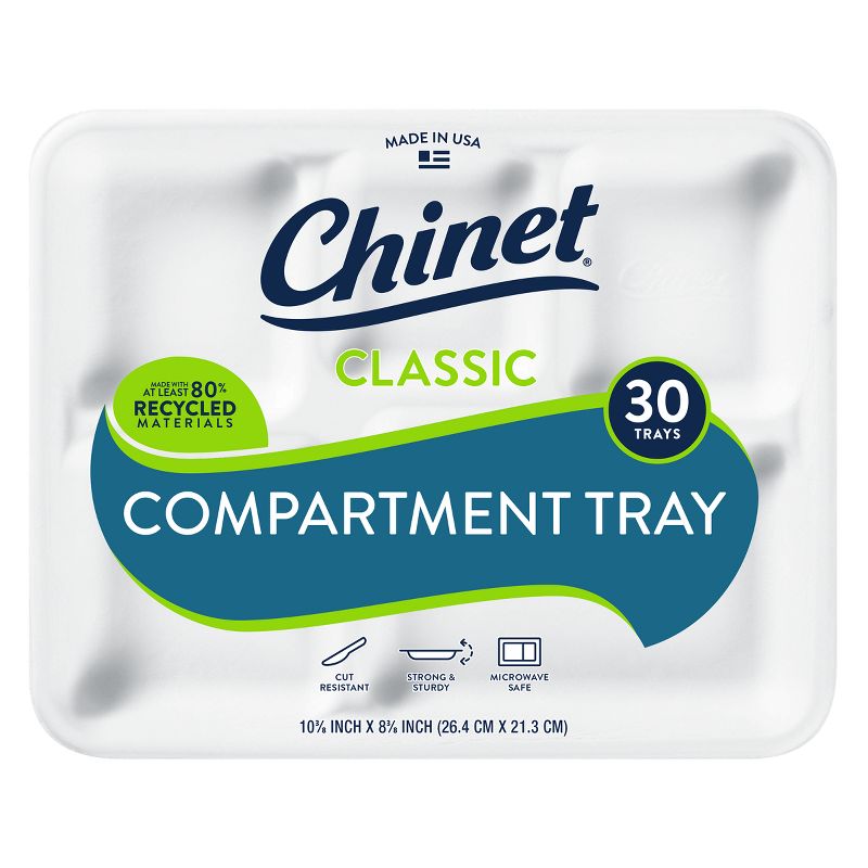Chinet Classic Compartment Tray 10 3/8&#34; x 8 3/8&#34; - 30ct, 1 of 6