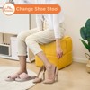 KTMBDW Square Ottoman Foot Stool, Corduroy Vanity Chair Bench with Padded Woven Footrest for Entryway, Living Room, Bedroom, Hallway - 2 of 4