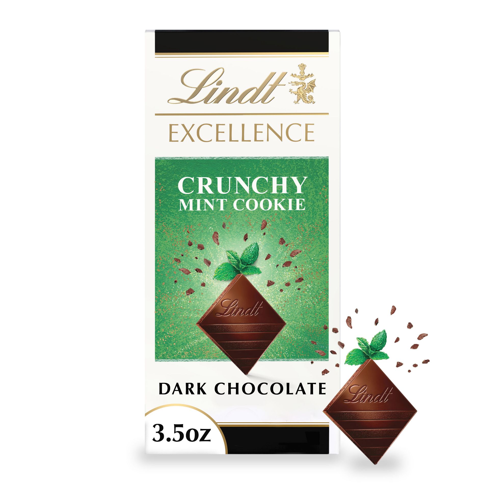 Lindt Excellence Crunchy Mint Cookie Dark Chocolate Candy Bar - 3.5oz