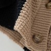 BLUEMING Womens Striped Cardigan Sweaters V Neck Open Front Button Up Fuzzy Loose Knit Coats - 3 of 4