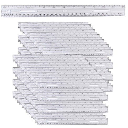 Enday 12 (30cm) Stainless Steel Ruler W/ Non-Skid Back