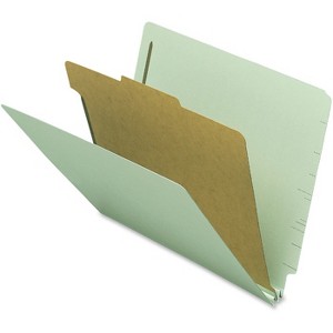 Nature Saver Letter Recycled Classification Folder - Light Green - Case of 10 - 1 of 2