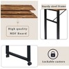 L Shaped Computer Table, Rotatable Home Office Desk With 5 Tier Bookshelf, Lockable Casters Study Table, Writing Table Workstation for Office Brown - 4 of 4