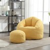 Armrest Yellow Bean Bag Chairs for Adults with Ottoman, Memory Foam Bean Bag Chairs with Super Fiber - 2 of 4