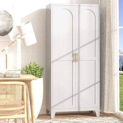 ORRD Storage Cabinet with 2 Shapely Doors, Modern Accent Sideboard for Living Room or Entryway