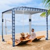 Outsunny Quick Beach Cabana Canopy Umbrella, 7.9' Easy-Assembly Sun-Shade Shelter with Sandbags, Cool UV50+ Fits Kids & Family, Blue - 3 of 4
