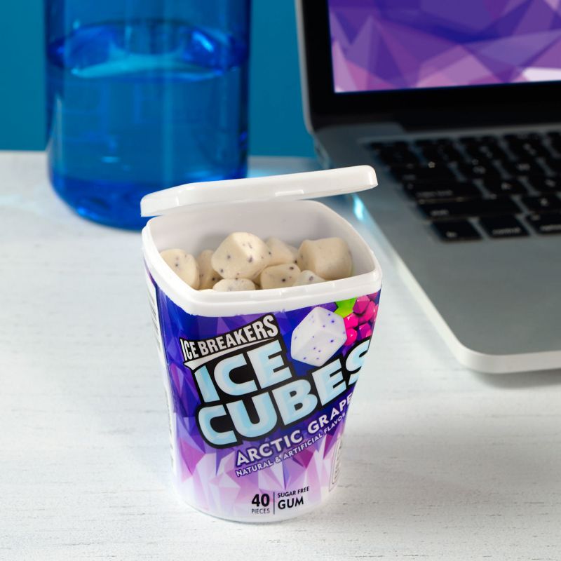 Ice Breakers Ice Cubes Arctic Grape Sugar Free Gum - 40ct, 3 of 7