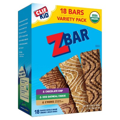 Zbar Chocolate Chip, Iced Oatmeal Cookie, and S'mores Snack Bars - 18pk