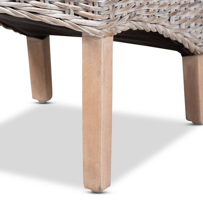 Trianna High Back White and Natural Rattan Dining Chair