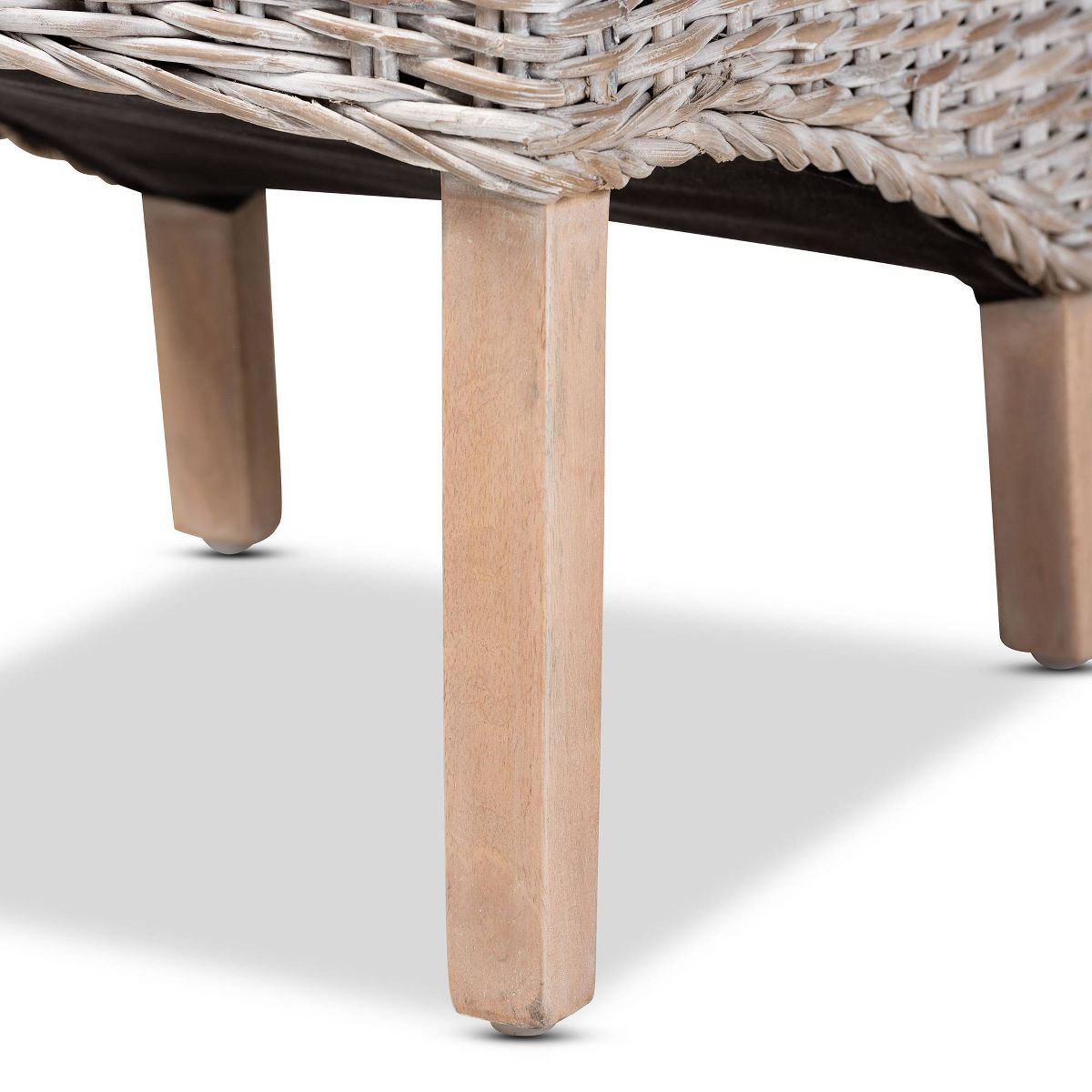 Trianna Rattan and Wood Dining Chair White/Brown - bali & pari: Indonesian Crafted, No Assembly Required - thumbnail 4
