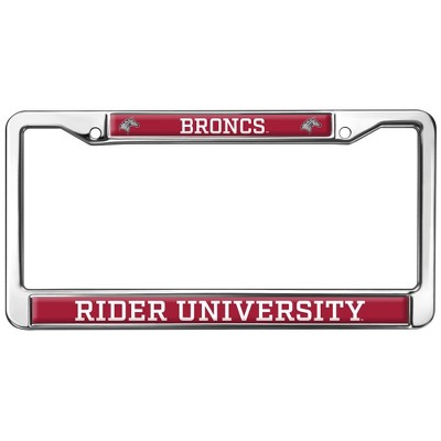 Rider University Mascot Full Size Standard License Plate Metal Frame