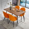 Vynxaria S Shape Brown 47.2'' Irregular Dining Table with Metal Legs - 3 of 4