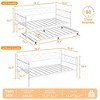 Twin Metal Daybed with Trundle, Premium Steel Slat Support, Space Saving Trundle Sofa Bed for Living Room, Bedroom and Guest Room, Black - 2 of 4