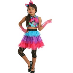 HalloweenCostumes.com Neon '80s Kid's Costume |1980s Fashion Girl's Outfit Skirt, Bright Retro Chic Style from the Eighties - 1 of 3